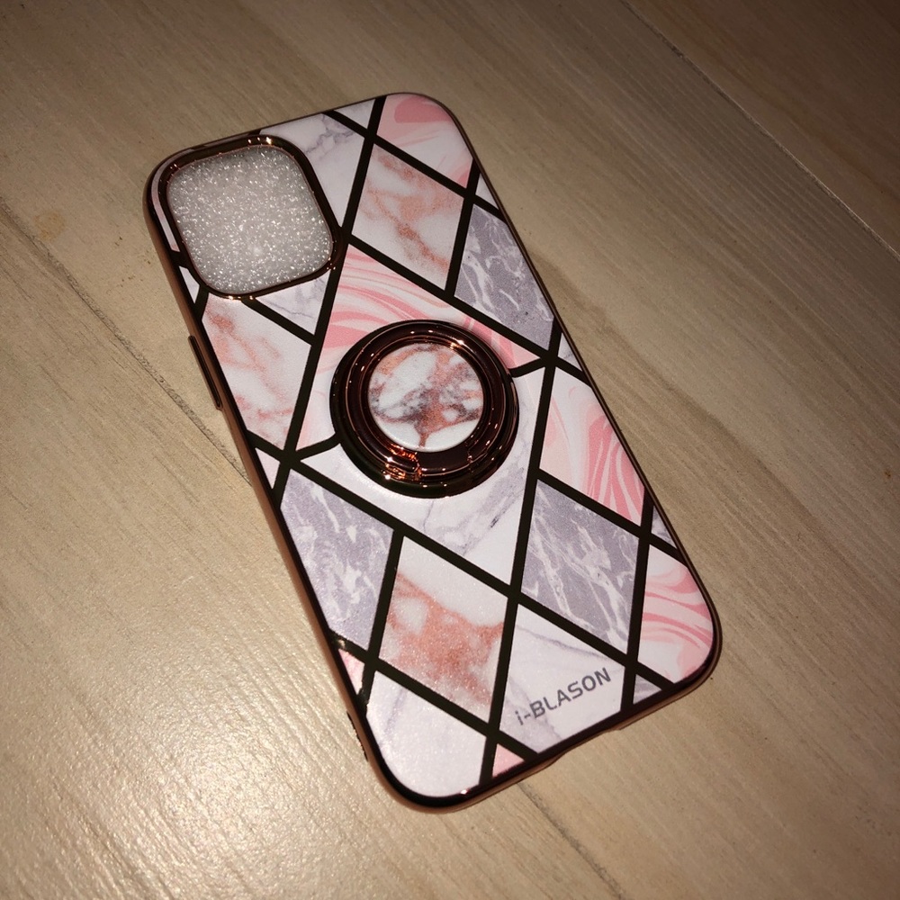 i-Blason Cosmo Marble Pink Snap Case for iPhone 12 Mini Case with Ring Holder